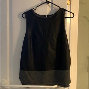 Leather/Cotton Sleeveless Top